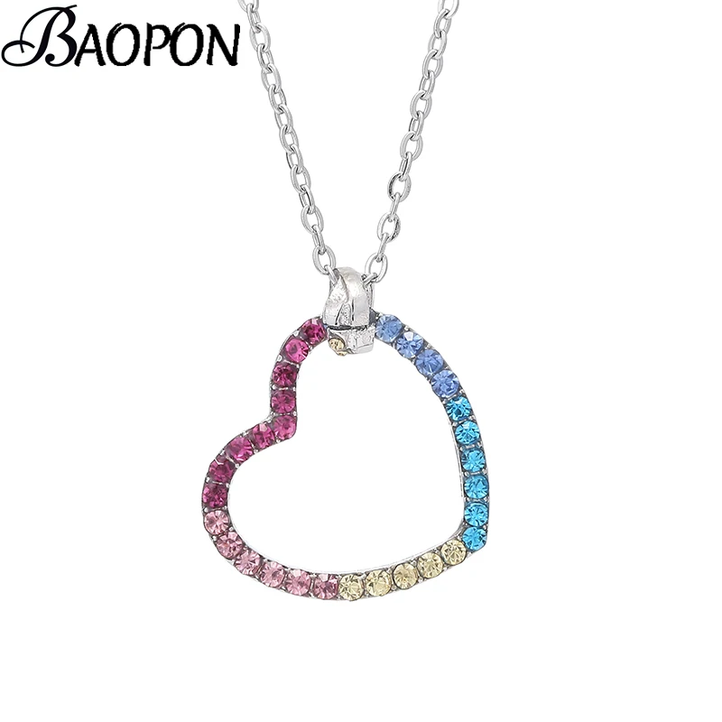 Vintage Love Rainbow Pendant Necklaces for Women Wedding Anniversary Fine Necklaces Fashion Jewelry Gift Special Offer Choker