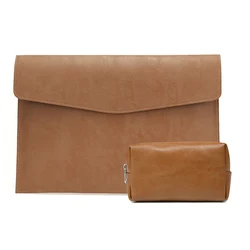 Laptop Bag PU Leather Briefcase For Macbook Air Pro 13 M1 Case Notebook Bag For HP XiaoMi Air 13 Pro 14 Inch Luxury Laptop Cover