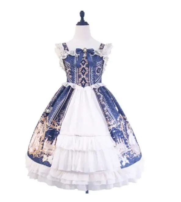 Robe Vintage lolita en dentelle pour filles, tenue victorienne taille haute, kawaii, gothique, avec nœud papillon, jsk loli cos