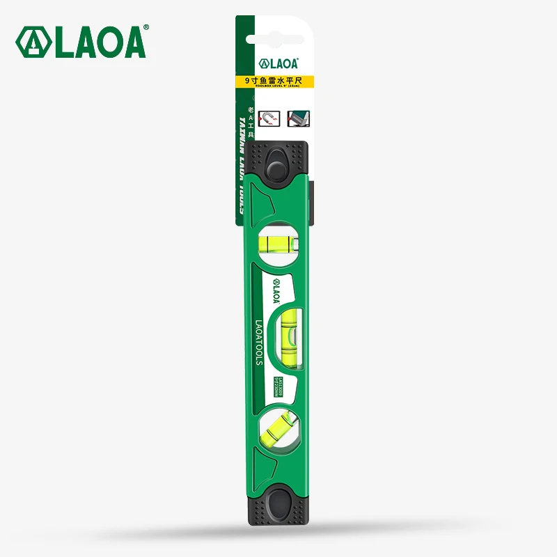 LAOA-Regla de nivel láser de 9 pulgadas, medidor de ángulo de nivel de espíritu de 230MM, buscador de línea Horizontal y Vertical