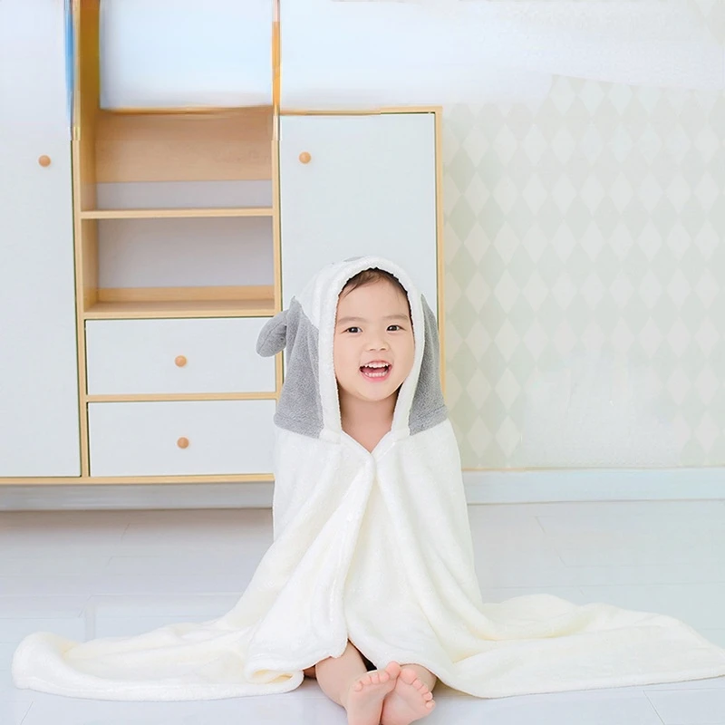 Children Bath Towel Cape and Hood Cartoon Home Bath Coral Fleece Absorbent and Big Bathrobes for Babies and Infants New Arrival