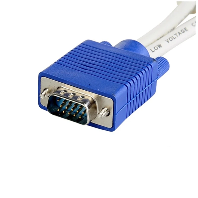 RGB VGA SVGA Male to 2 VGA two HDB15 Female Splitter Adapter extension Cable w/ core VGA splitter adaptor connector converter