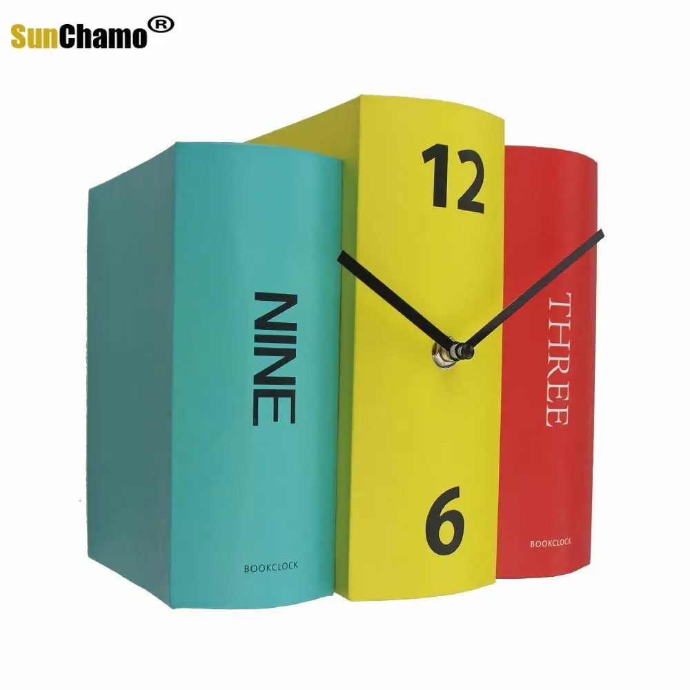 Creative Environmental Protection Book Living Room Wall Minimalist Table Clock Decoration Tabletop Wall Clock Modern Design