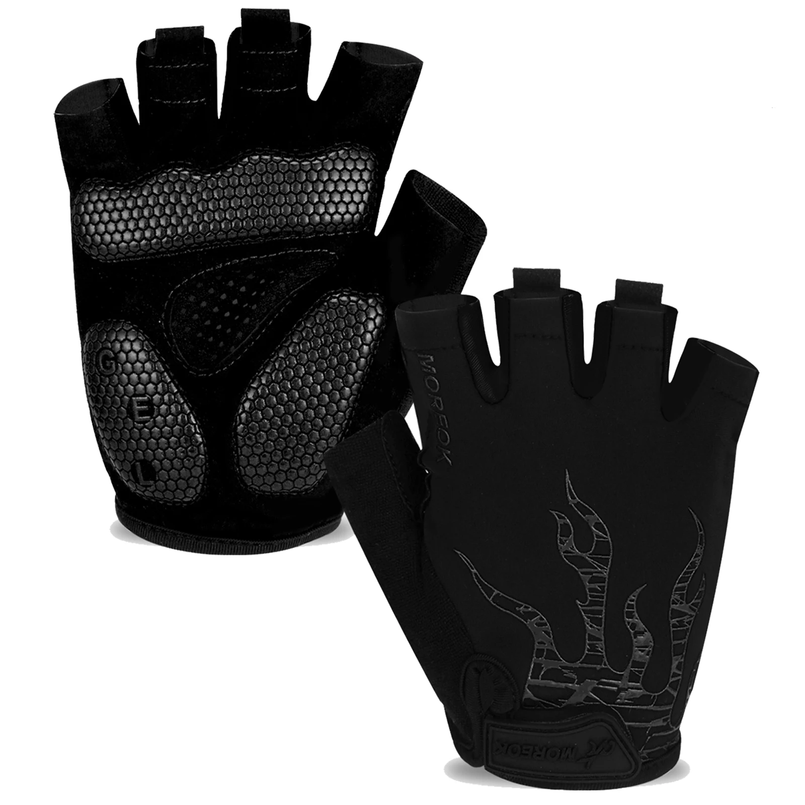 

Mens Cycling Gloves,Half Finger Biking Glove DH Road Bicycle Gloves Gel Pad Shock-Absorbing Anti-Slip Breathable MTB Glove Women