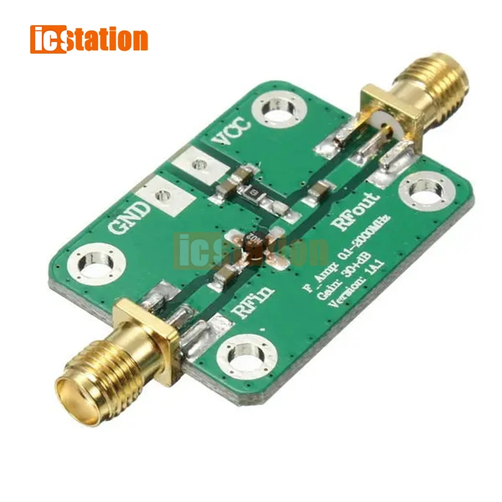 0.1-2000MHz RF Wideband Amplifier High Gain 30dB Low-noise Amplifier LNA Broadband Module Receiver LNA development board