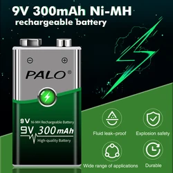 PALO akumulator 9V 6f22 300mAh 9V NiMH akumulator niski samorozładowanie batery do zabawek