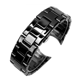 high quality ceramics watchband for AR1440 watch straps with stainless steel butterfly buckle 22mm black bracelet
