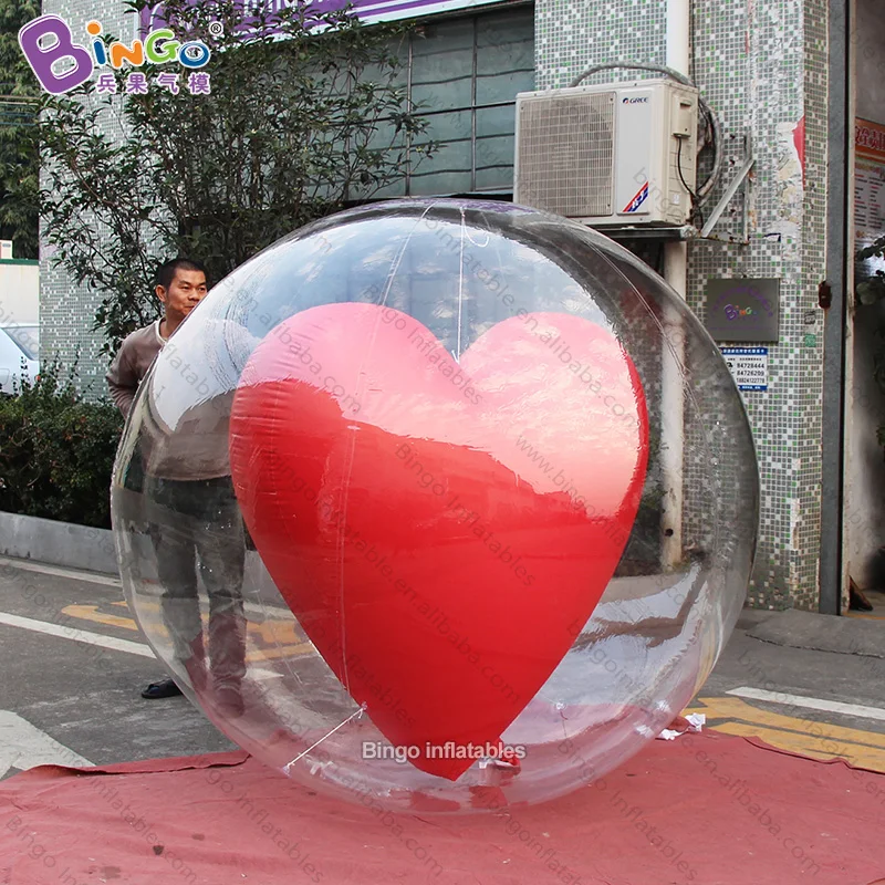 Attractive 2x2 meters inflatable heart ball for wedding decoration / Valentine's Day heart shape balloons toys