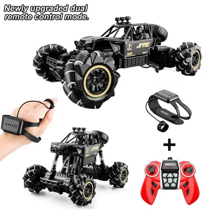 360 Degree Stunt Drift Alloy RC Car Watch Dual Control Mode All Terrain Climb Double Morphing One Key Demo RC Off-road Vehicle