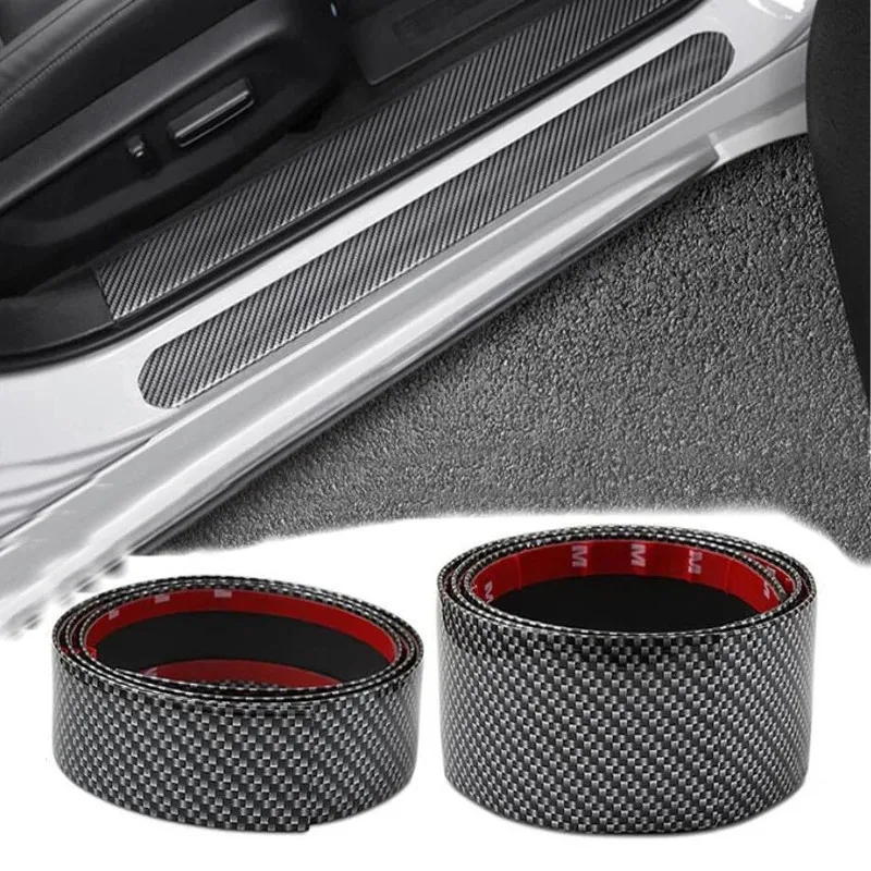 Car Styling Threshold Carbon Fiber Sticker Door Scratch Anti-Collision Rubber Protective Pad Threshold Stickers Car Accessories