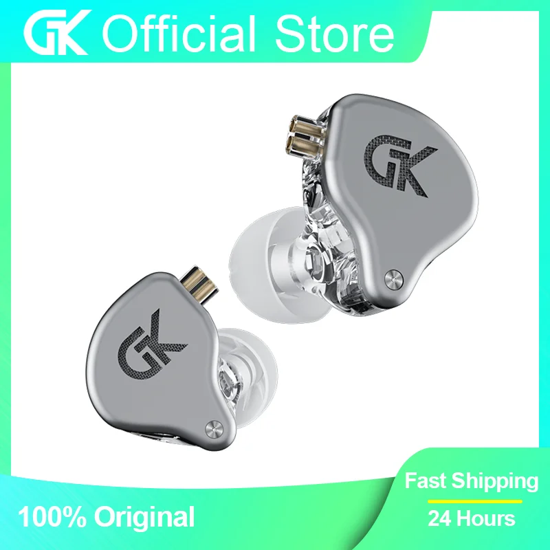 GK GS10 이어폰 하이브리드 기술 4BA + 1DD 10-Unit In-Ear Bass HIFI 모니터 스포츠 유선 헤드폰 (마이크 헤드폰 포함)