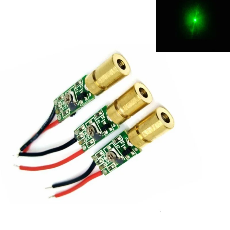 3Pcs 5Mw 515nm 520nm Mini Groene Laserdiode Dot Module 6x10.5mm