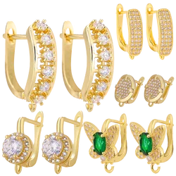 Juya DIY Gold/Silver Plated Luxury Basic Shvenzy Ear Wire Earring Hook Accessories For Needlework Bridal Jewelry Making Supplies
