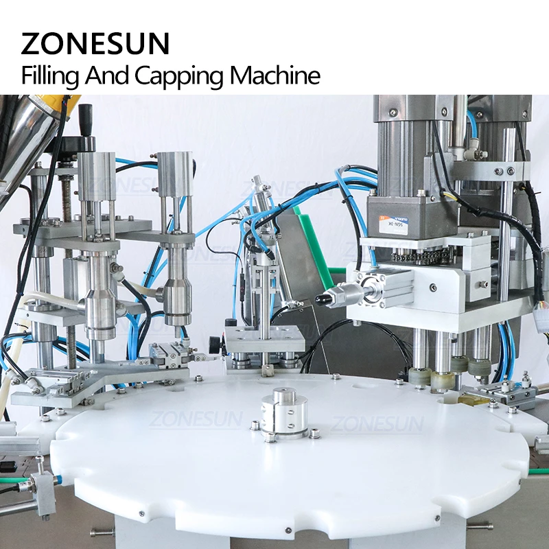 ZONESUN – Machine pneumatique automatique 3 en 1 pour remplissage et bouchage de bouteilles d'eau, avec chargeur de bouchon