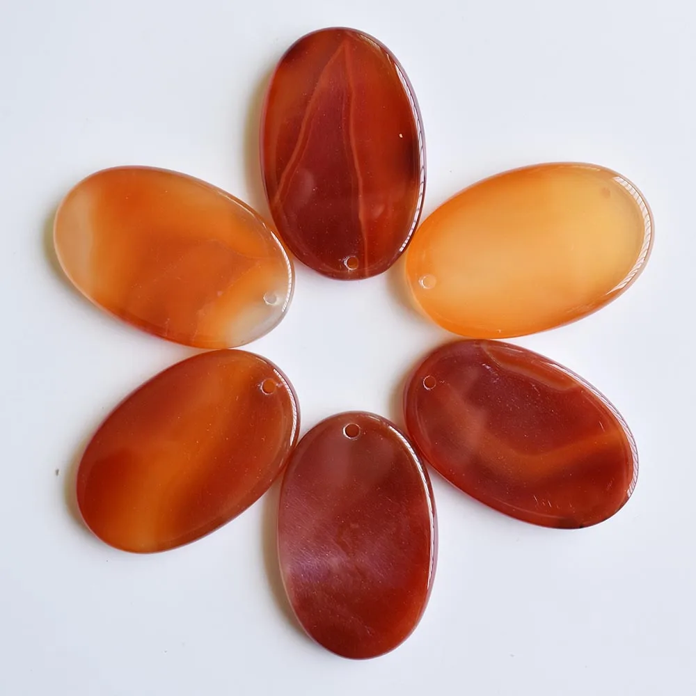 

2020 New Fashion good quality natural red onyx oval shape pendants for jewelry making Wholesale 6pcs/lot free shipping