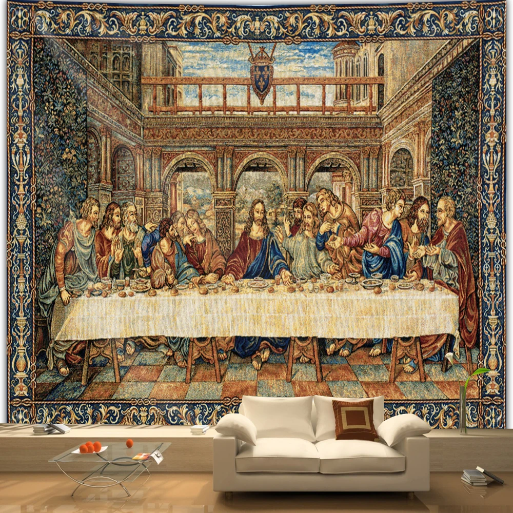 Jesus The Last Supper Tapestry Christmas Wall Tapestry Easter Wall Decor Room Decor Christ Home Decoration Large Fabric Vintage