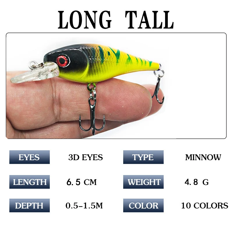 Crankbait flotante 6,5 cm para lubina y carpa - imagen 5