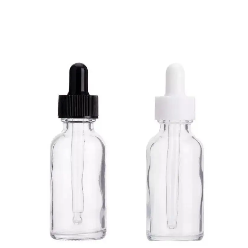 30ml Clear Essential Oil Dropper Bottles With Glass Eye Dropper And Black Silver Gold Safety Cap Glass Packing Bottles LX8686