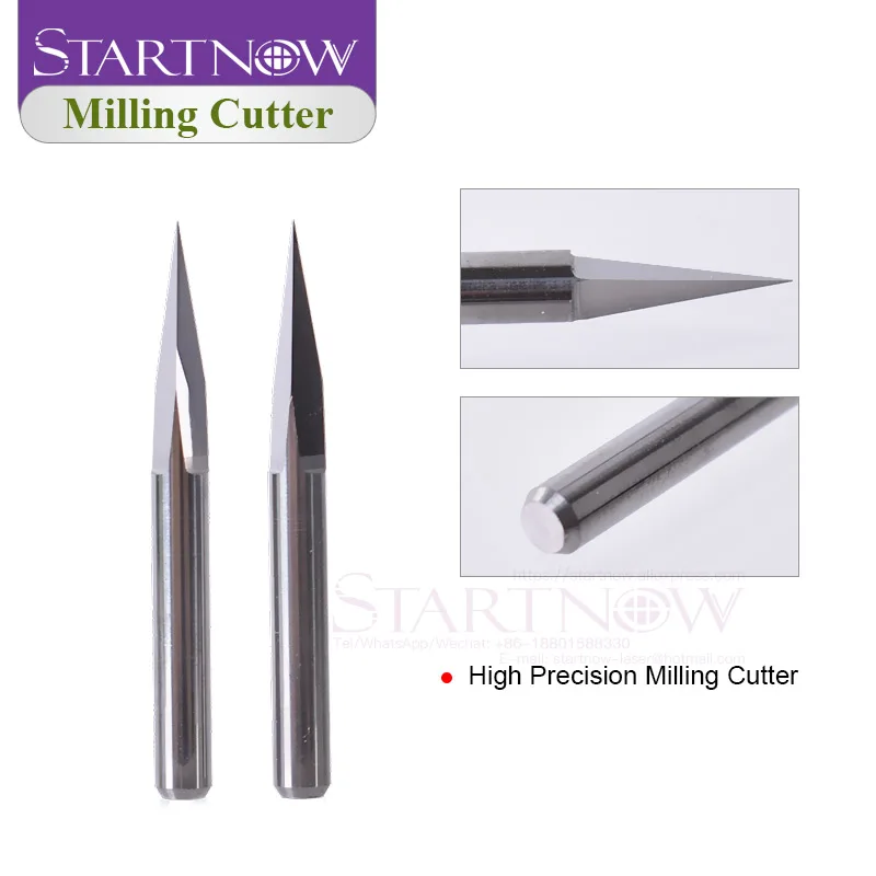 Startnow 10PCS CNC Milling Cutters Triangular Engraving Bits Jade Marble Wood Carving Router Bit Tool Tungsten Steel End Mills