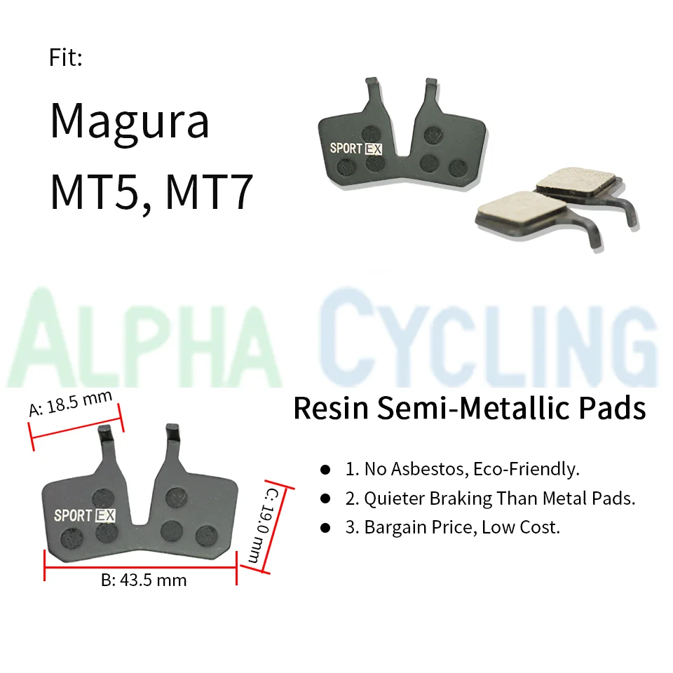 Plaquettes de frein pour vélo Magura MT5 MT7, 4 paires d'étrier en résine Sport EX Class