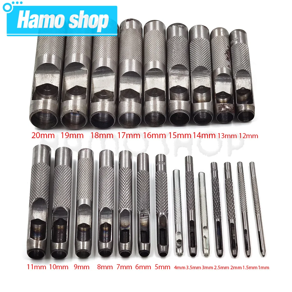 1.0mm-25mm todo o tamanho picareta ferramentas de couro perfurador oco leathercraft buraco perfurador artesanato diy para roupas cinto lona