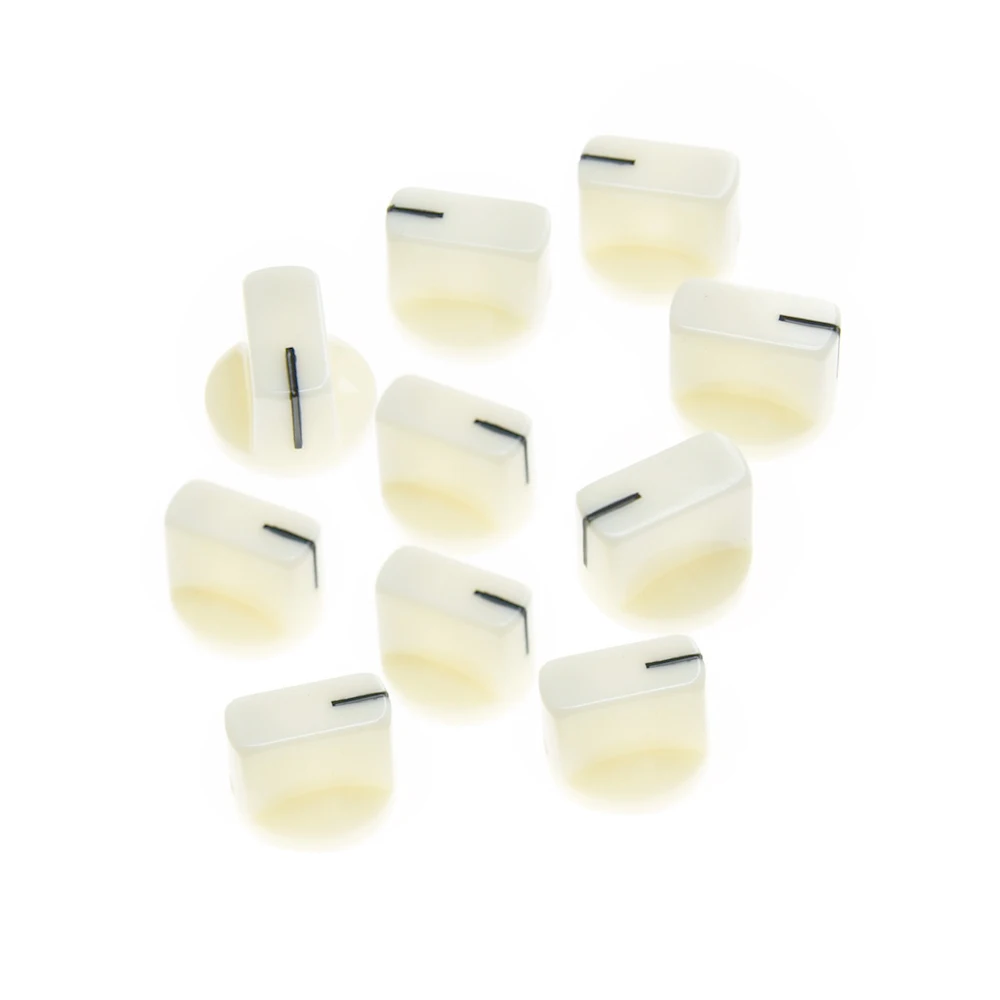 

10x White Guitar AMP Effect Pedal Knobs Davies 1510 Style Pointer Knob 1/4" 6.4mm Shaft Potentiometer Knob for Pots