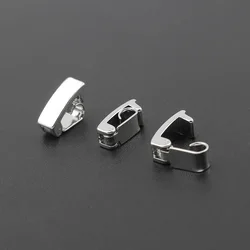 20pcs Silver Color End Cap Connector Hook Clasps For DIY Jewelry Findings Making Component Accessories