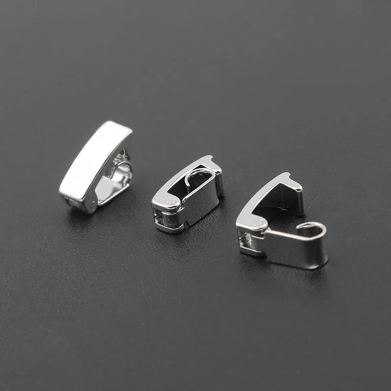 20pcs Silver Color End Cap Connector Hook Clasps For DIY Jewelry Findings Making Component Accessories