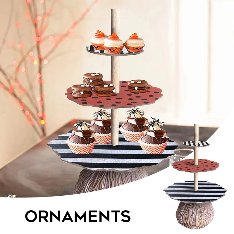 3-Tier Stand Cake Rack Three-layer Fruit Plate Broom Ornament  Dessert Vegetable Storage Rack Afternoon Tea Party Cake Stand