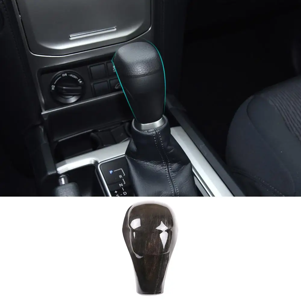 

For Toyota Land Cruiser Prado 150 2018-2020 FJ150 ABS Black Wood Grain Gear Shift Head Cover Trim Interior Car Accessories