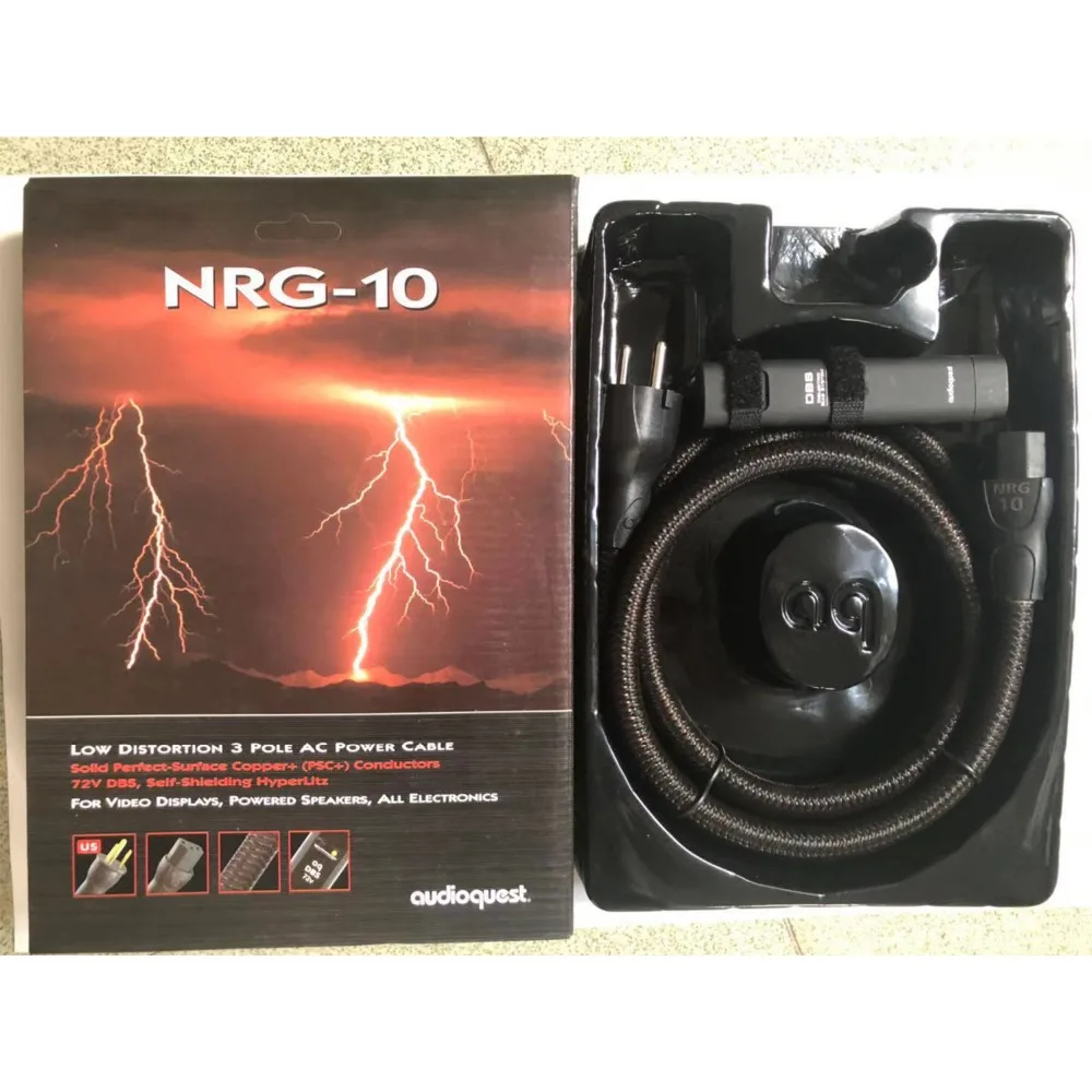 Audiophile NRG-10 kabel zasilający 6 ft/1.8M 72V DBS z oryginalnym pudełkiem wtyczka AC usa i ue