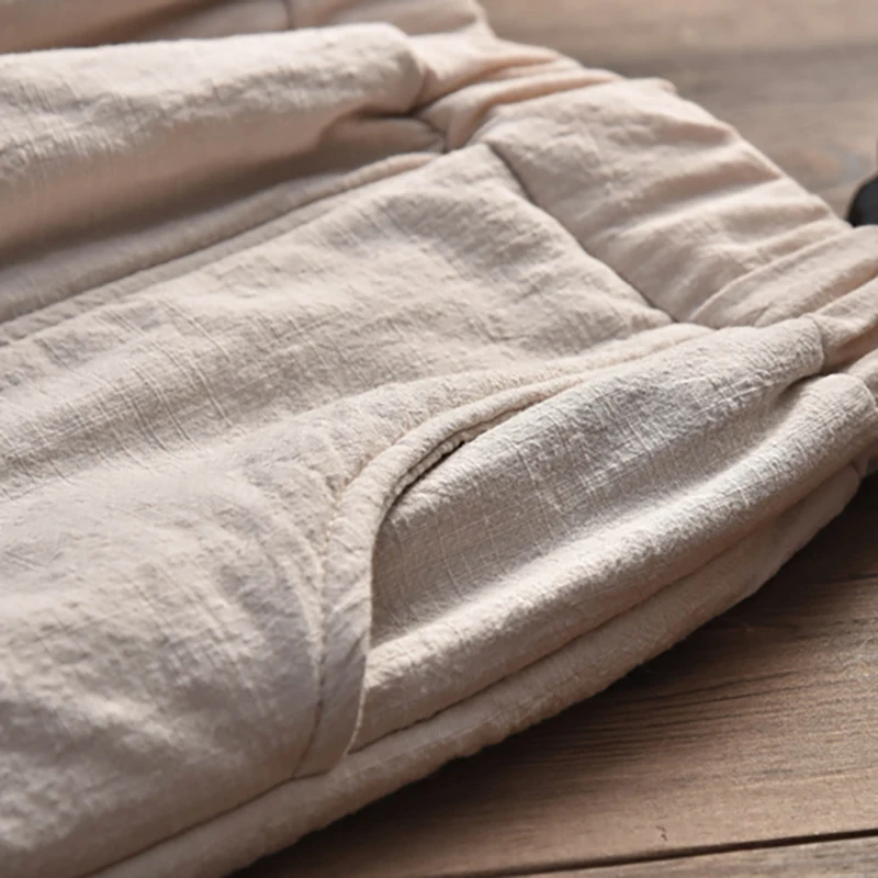 Women  Baggy Cargo Ethnic Vintage Elastic High Waist Loose Long Cotton Line Oversize  Trousers Wide Leg Clothes  Large Size