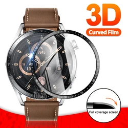 Película protetora macia curvada 3d para huawei watch gt 3 2 gt3 gt2 pro 42mm 43mm 46mm capa protetora de tela de smartwatch não é vidro