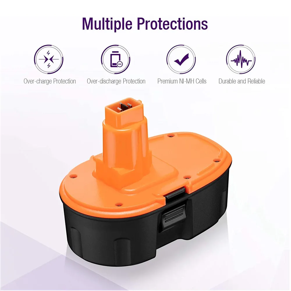 Ni-MH 3.8Ah 18V DC9098 DC9096 Replacement Battery for Dewalt  XRP DC9096 DC9099 DC9098 DW9099 DW9098 Cordless Power Tool