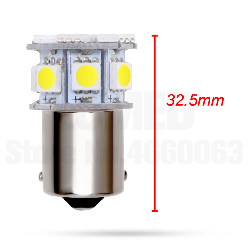 2pcs 1156 BA15S P21W Car 5050 13 LED Lights Auto Vehicle Reverse Turning Lamp Turn Signal White Yellow