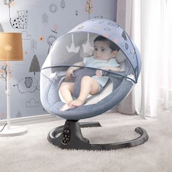 Berceau Électrique Intelligent pour Bébé de 0 à 3 Ans, Chaise à Bascule avec Télécommande Bluetooth, Transat pour Nouveau-né