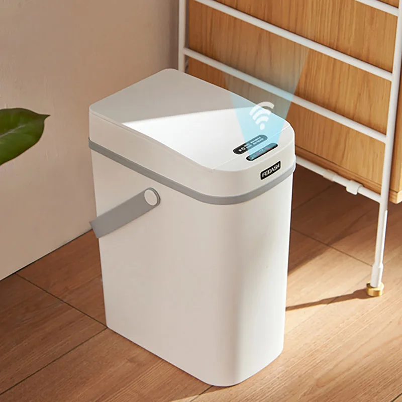 

Smart Sensor Trash Can Household Automatic Sensor Trash Can Narrow Slot Smart Trash Can Bathroom Kitchen Garbage Recycling Bin