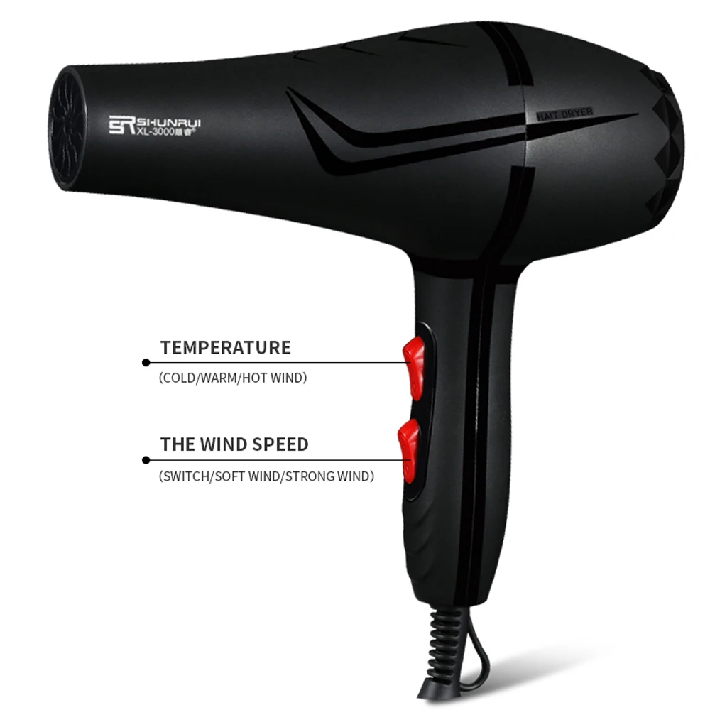 Powerful Professional Hair Dryer Electric Blowdryer Hot and Cold Air Hairdryer Modeling Barber Salon Tools Hairdressing Portable