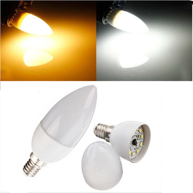 

10Pcs LED Candle Bulb SMD2835 Chandelier E14 LED Bulb AC110V 220V LED Lamp 5W 7W Energy Saving For Bedroom Living Room Lighting