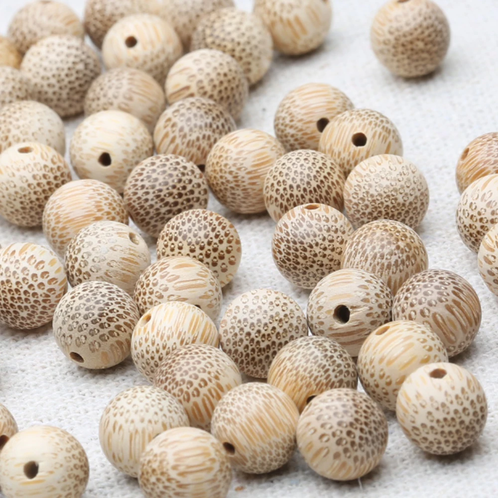 Natural solid wood handmade solid wood real bamboo 8mm beaded loose beads children learn to count DIY making jewelry and crafts