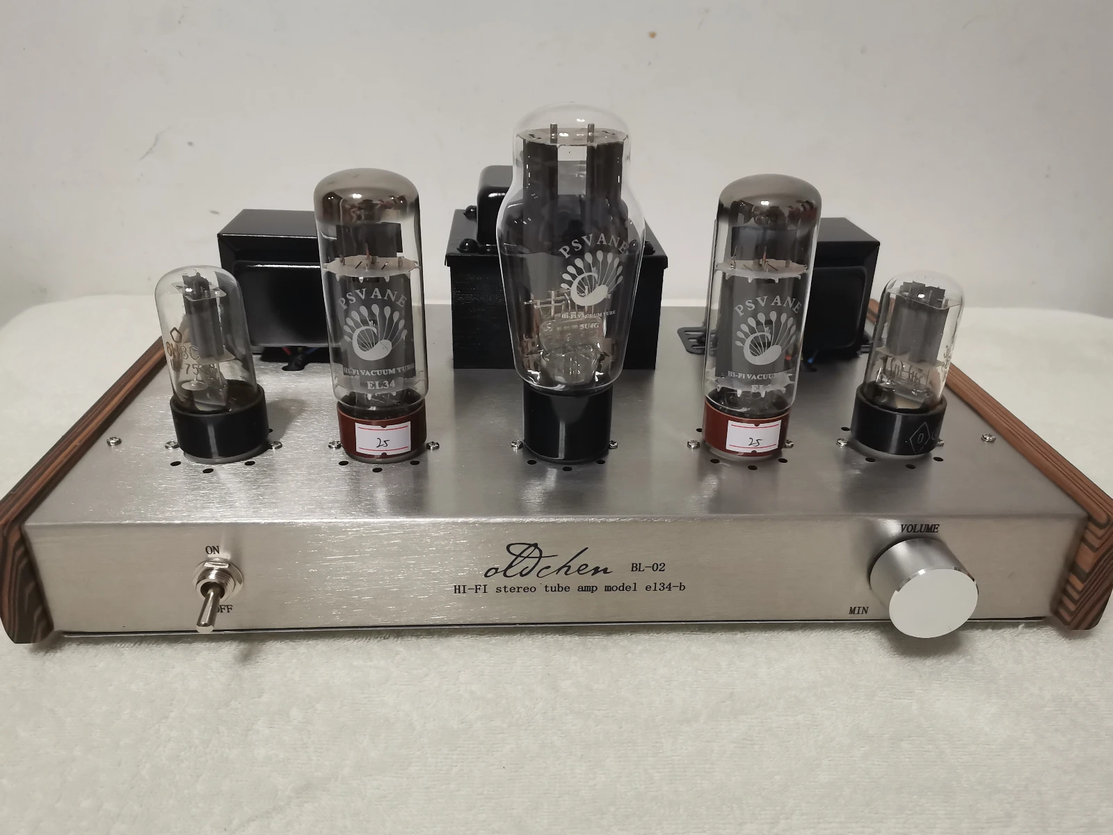 New Upgraded HY High-power Tube Amplifiers 5Z3P + 6N9P + EL34-B Stainless Steel Shell Output 2 * 10W AC 220V