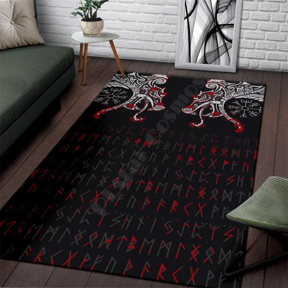 

Viking Area Rug Fenrir Norse Dragon Area Rug 3D Printed Rugs Mat Rugs Anti-slip Large Rug Carpet Home Decoration 01