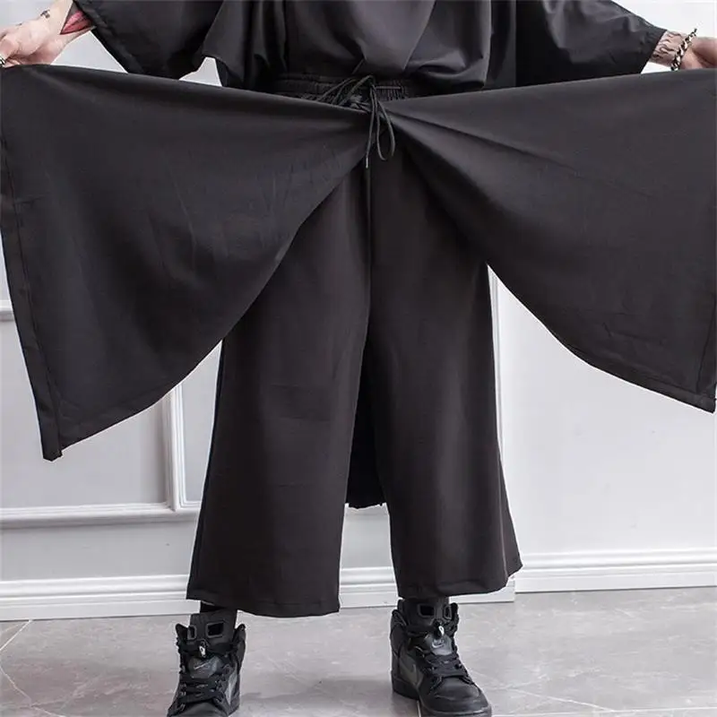 

Men's Wide-Leg Trousers Spring And Autumn New Irregular Personality False Two Dark Casual Loose Oversized Trousers