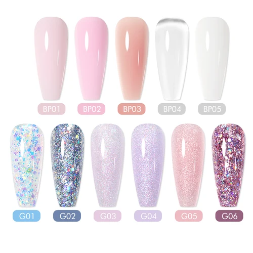 Imagen 2 del producto BORN PRETTY-esmalte de uñas en Gel acrílico, 15/30ml, extensión rápida de puntas de uñas, barniz de Gel con lentejuelas brillantes, todo para uñas