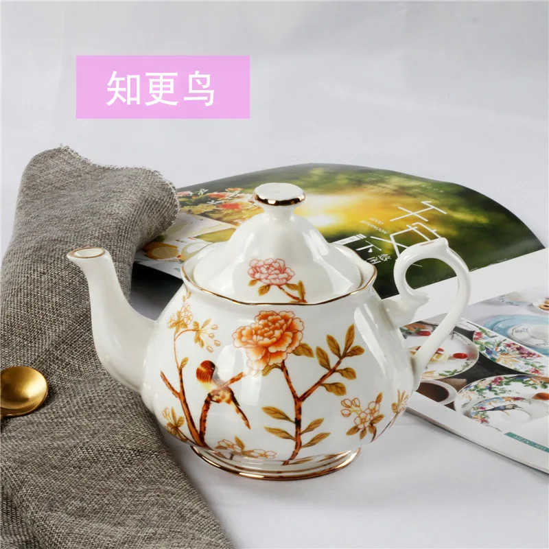 European style coffee pot bone china tea pot flower tea pot relief coffee set coffee pot