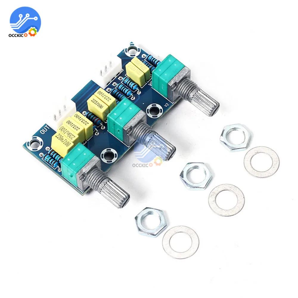 Scheda amplificatore XH-M802 alta e bassa tensione scheda tono controllo Volume Subwoofer regolazione PCB amplificatore