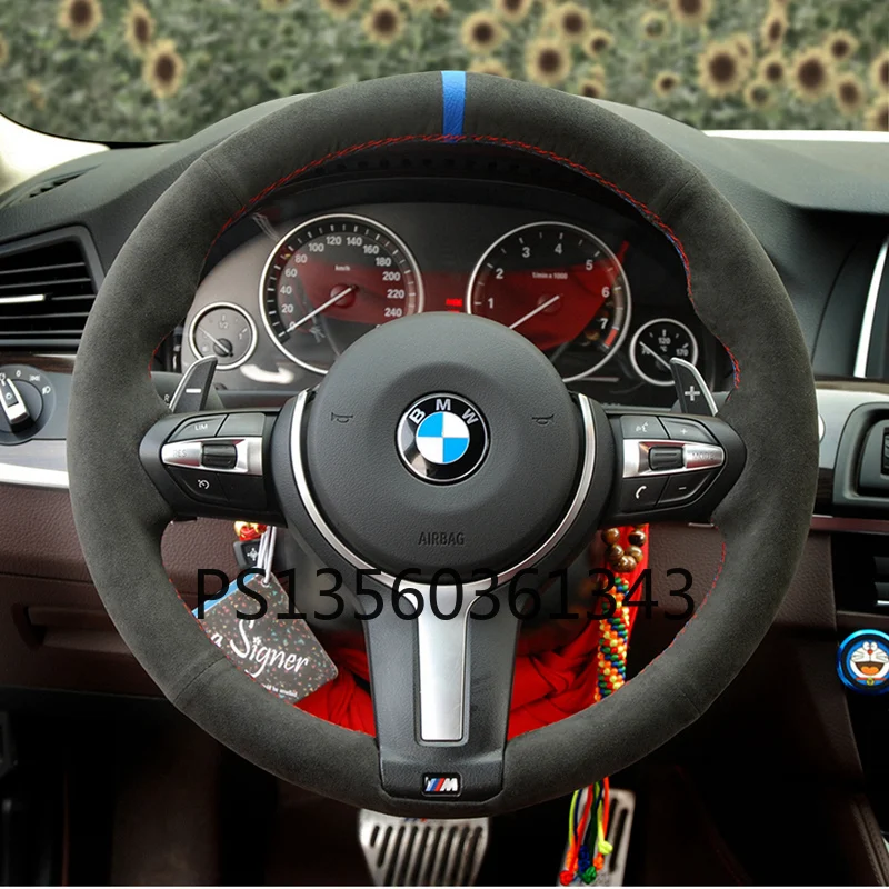 Suitable for BMW 5 Series 3 Series2 Series 6 Series 1 Series 7 Series X1X2X3X4X5X6X7 hand-stitched leather steering wheel cover