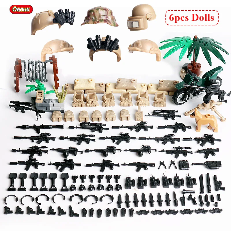 Oenux 2020 Mini Russian ALPHA Force Figures Military Small Building Block Russian Army Soldiers Block Brick MOC Toy Kids Gift