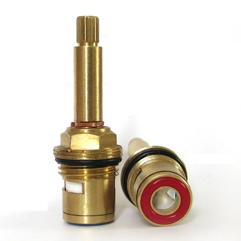 1/4 Turn G1/2 Double Teeth Brass cartridge Accessories Hot Cold Faucet Switch Ceramic Valve Core Double-handle Faucet Valve Core