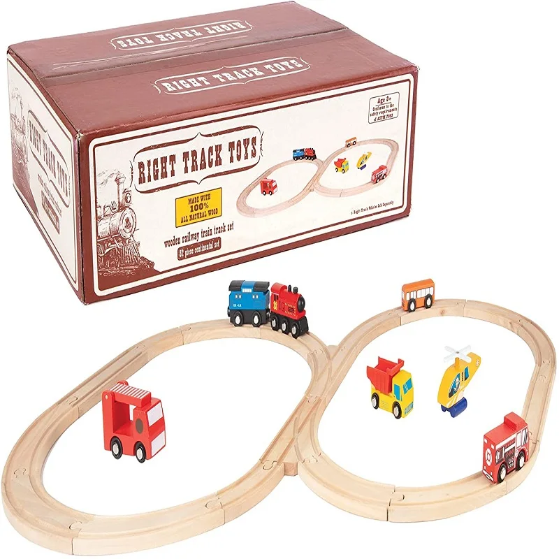 Wooden Train Track Accessories Toys Train Railway Compatible with Wood Trains Wood Tracks Railway with All Brands Trains